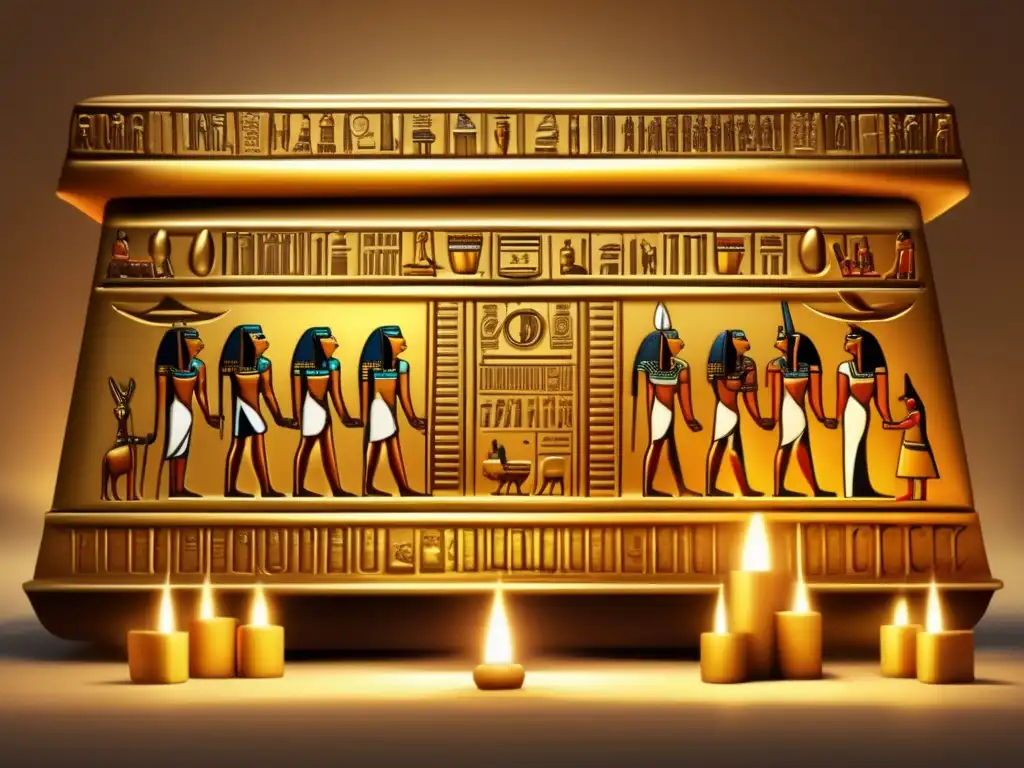 Una imagen vintage que muestra la grandiosidad de los faraones egipcios, con símbolos y rituales de legitimación faraónica