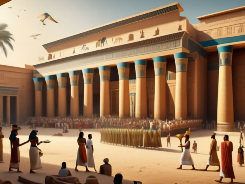 Una imagen vintage en 8K muestra la grandiosidad y restauración cultural durante el reinado de Seti I en Egipto