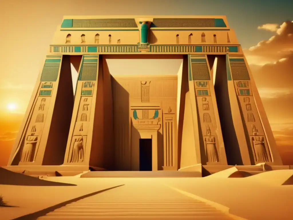 Una imagen vintage del impresionante Gran Templo de Ptah en Menfis emerge ante nuestros ojos