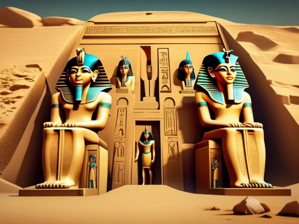 Una imagen vintage del legado de los Hicsos en la civilización egipcia, capturando la esencia de la época de forma auténtica