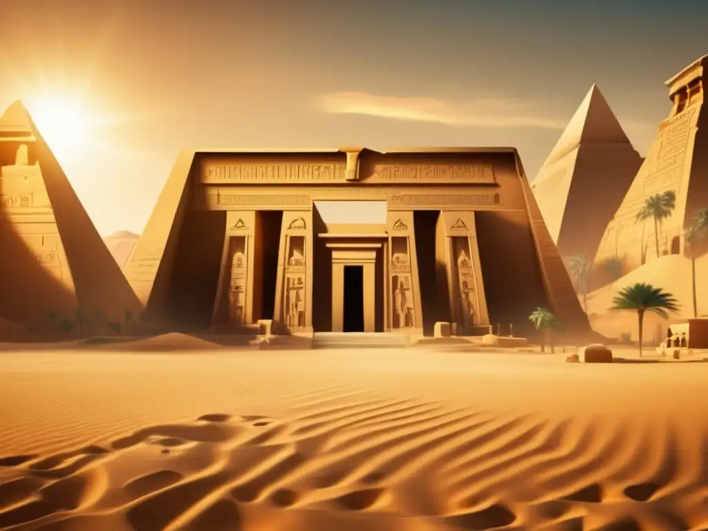 Una imagen vintage que muestra la majestuosa arquitectura del Tercer Periodo Intermedio del Antiguo Egipto