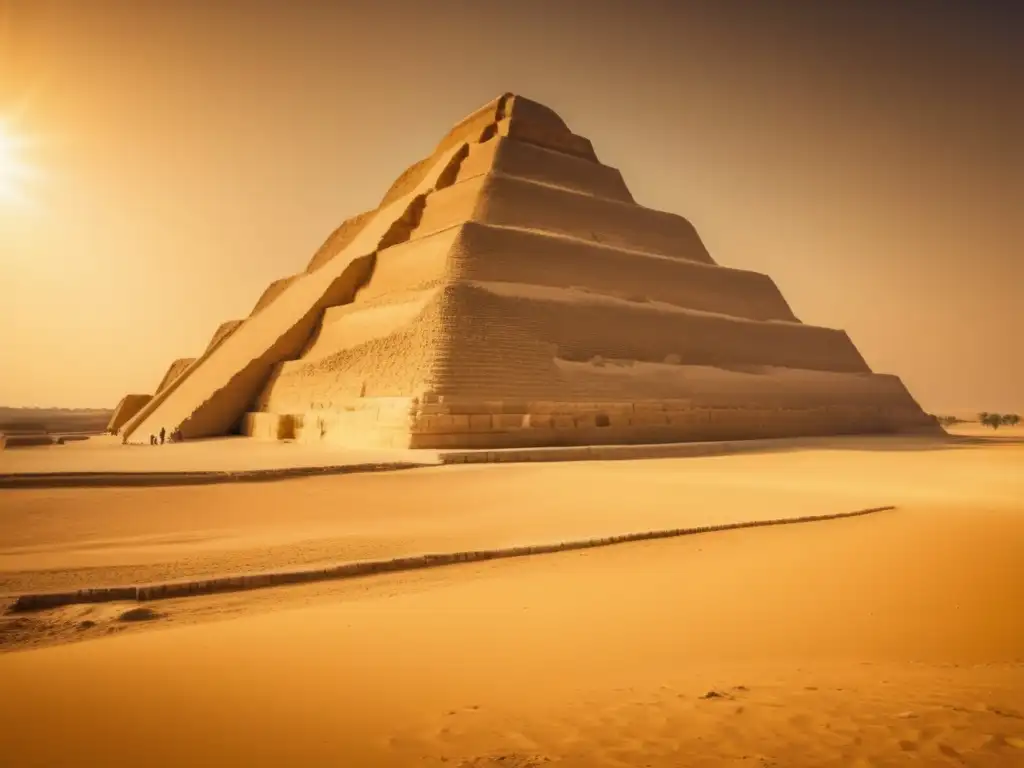 Una imagen vintage de la Pirámide escalonada de Zoser en Saqqara, Egipto