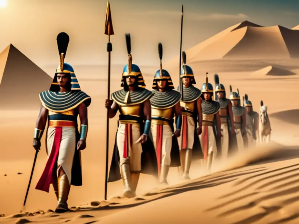 Imagen vintage que muestra tácticas militares del periodo tardío de Egipto