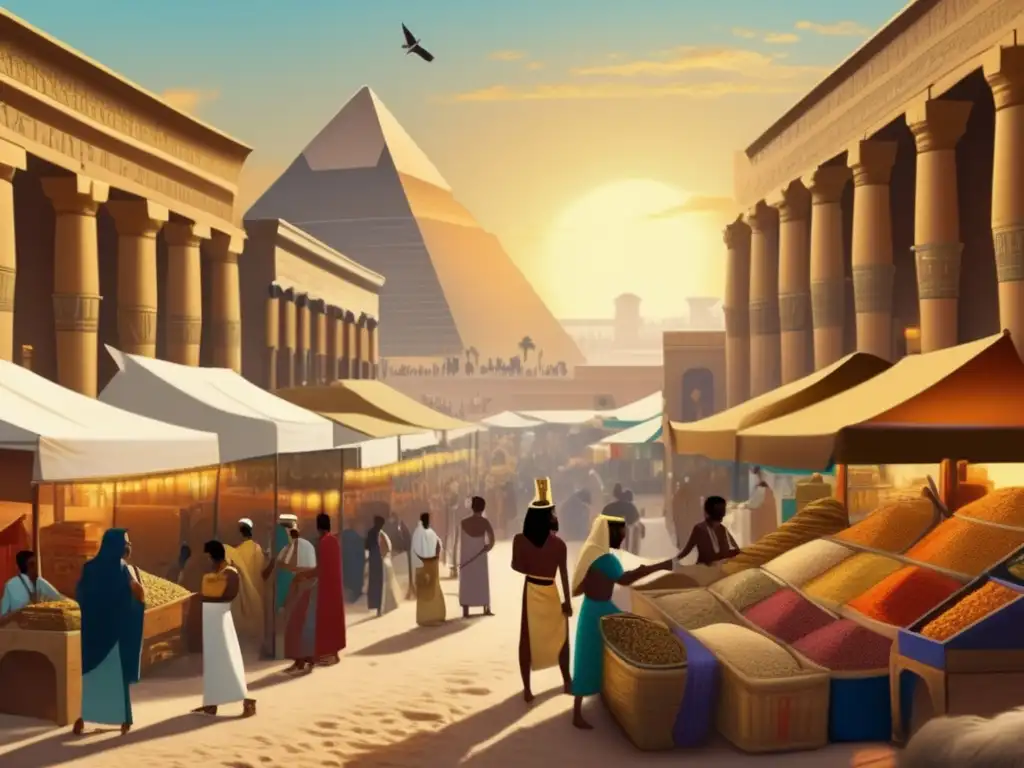 Una imagen vintage ultradetallada que muestra la grandiosidad del antiguo Egipto durante el Periodo Tardío