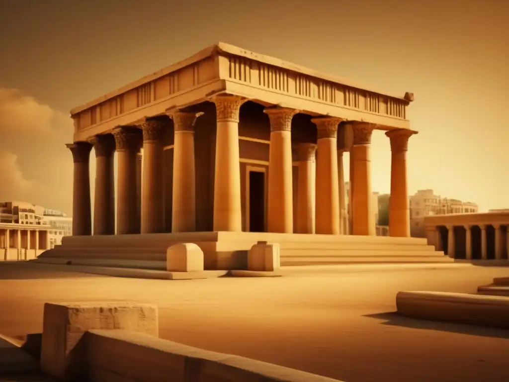 Imponente Serapeum de Alejandría, templo monumental dedicado a Serapis