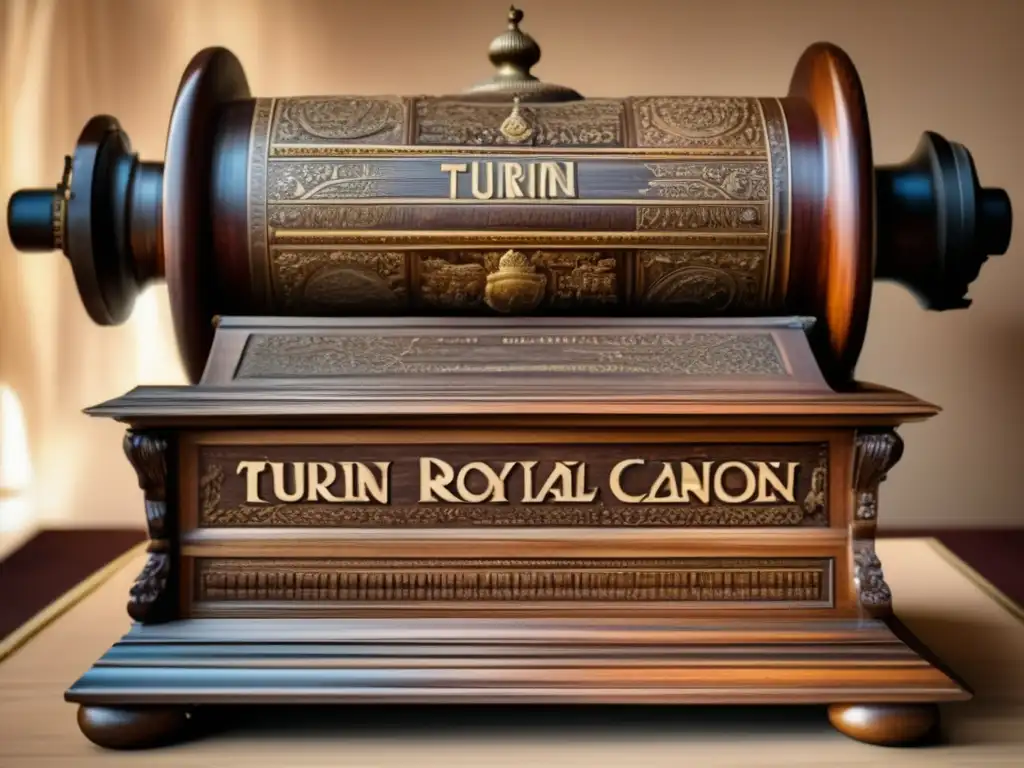 Imponente Canon Real de Turín, con sus detalles tallados y grabados