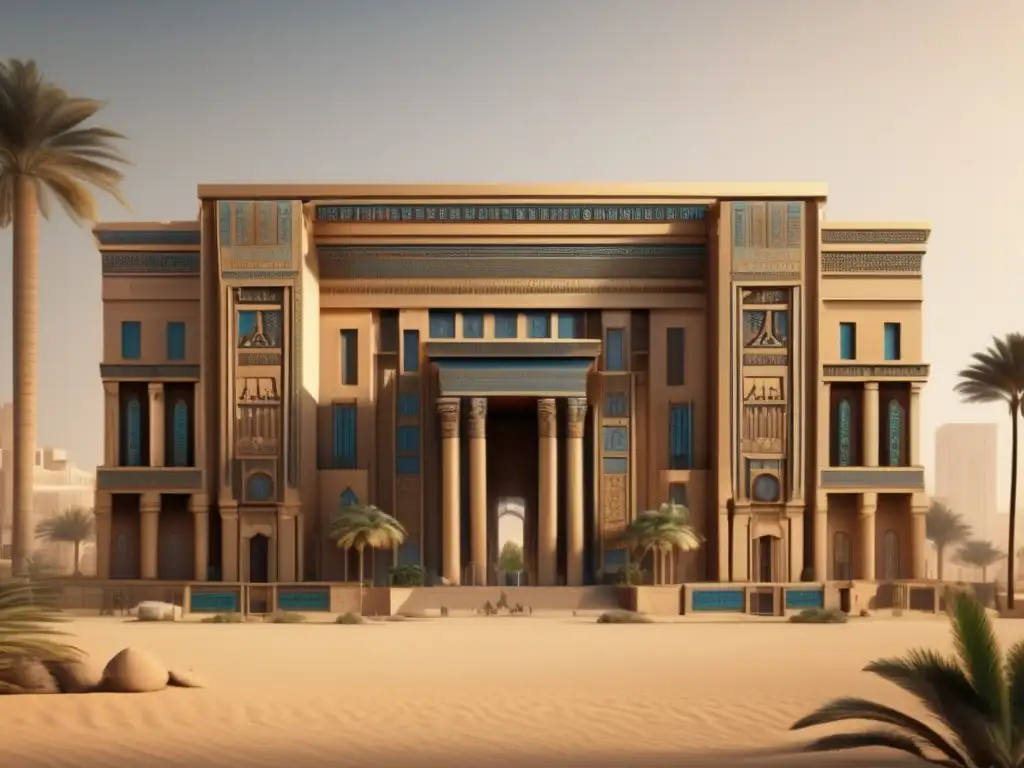 Imponente edificio contemporáneo con influencia de la arquitectura egipcia