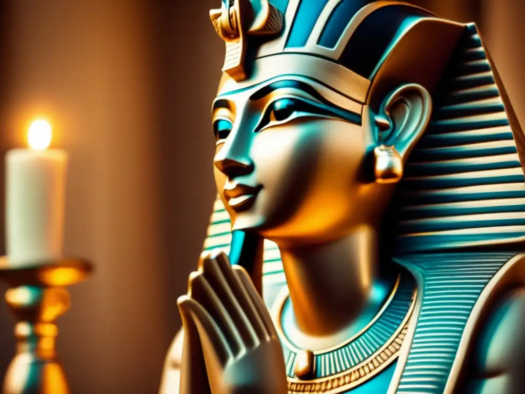 Imponente estatua del Antiguo Egipto con detalles intrincados y posturas reales
