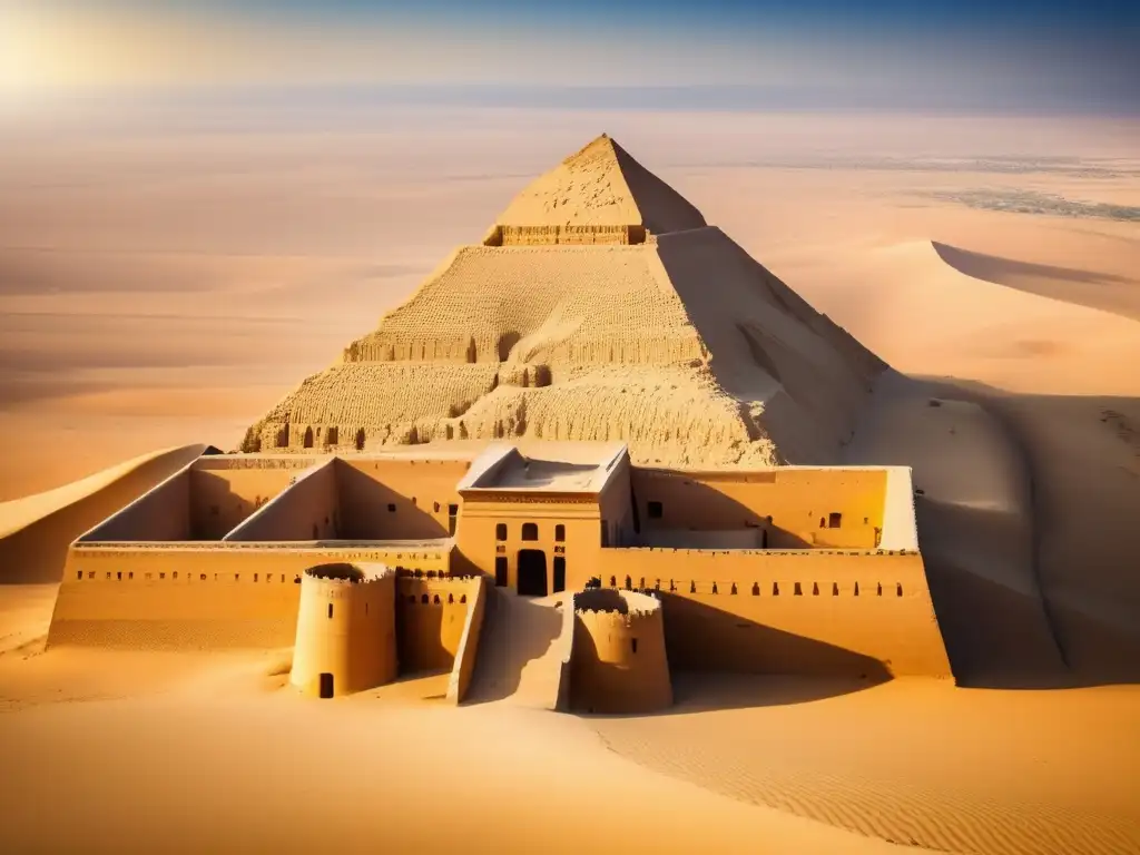 Imponente fortaleza de Buhen en el antiguo Egipto, con arquitectura militar y vistas al vasto desierto