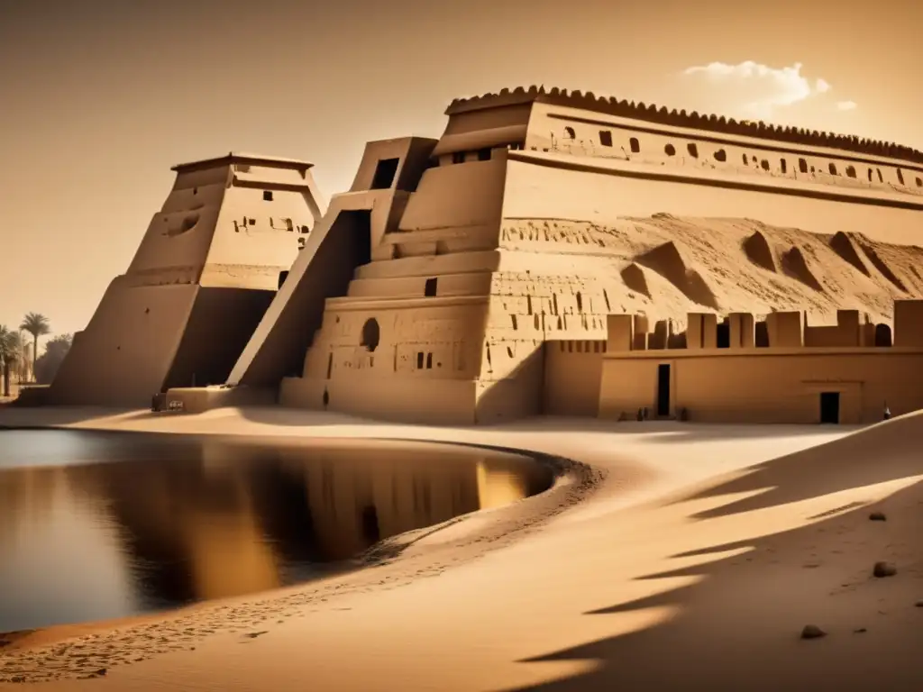 Imponente fortaleza de Buhen en el antiguo Egipto