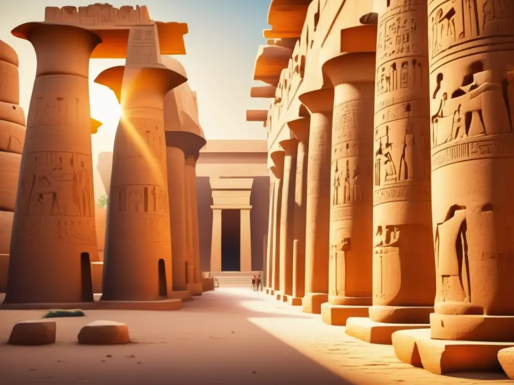Imponente imagen vintage en 8k del complejo del Templo de Karnak en Luxor, Egipto durante el Tercer Periodo Intermedio