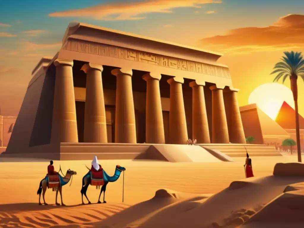 Imponente imagen vintage del Imperio Nuevo de Egipto, revelando la grandeza faraónica