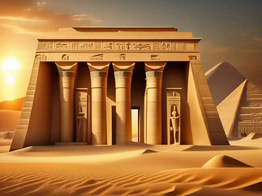 Imponente imagen vintage que muestra el uso del mármol en la arquitectura egipcia