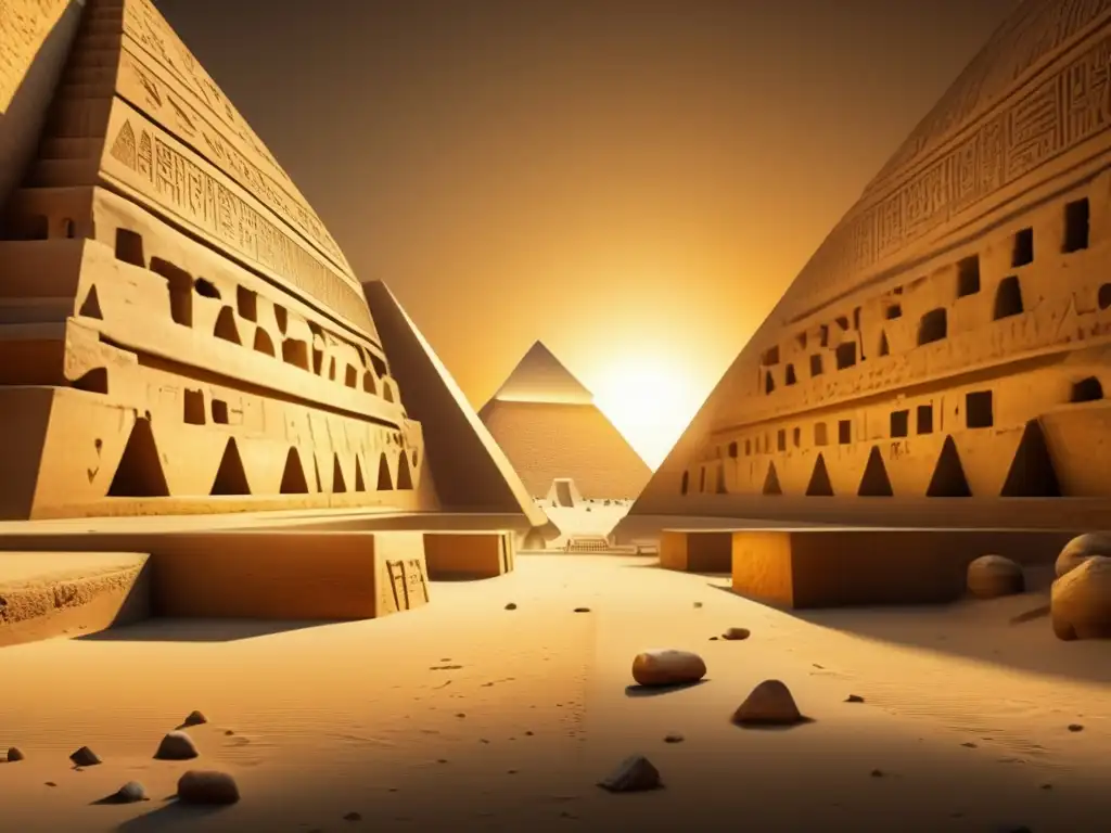 Imponente interior de la Pirámide de Micerino con misteriosos pasadizos y jeroglíficos antiguos