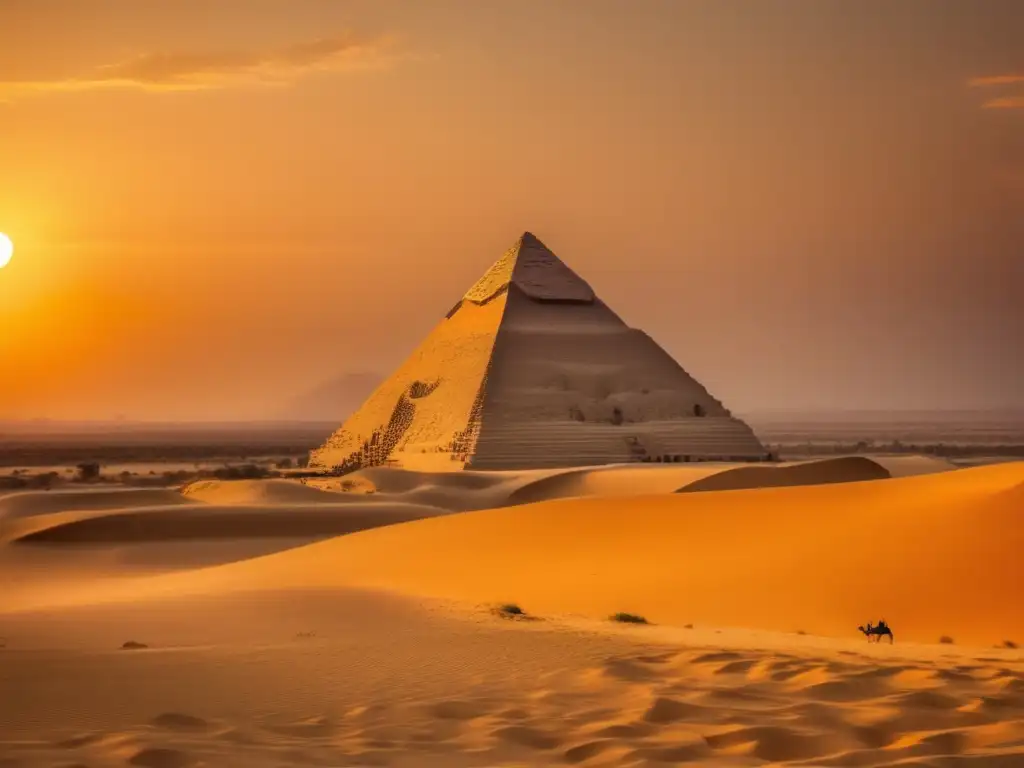 La imponente mastaba en Egipto, con intrincadas jeroglíficos y carvings, resalta en el desierto dorado