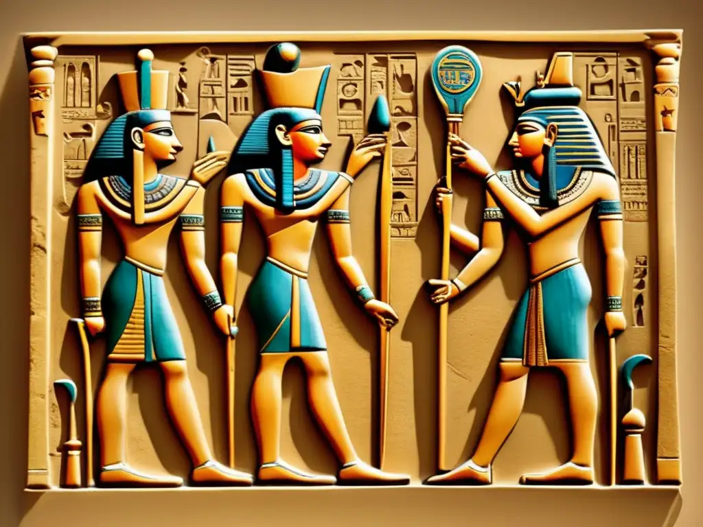Imponente relieve egipcio muestra la delicada descentralización en el imperio, con el faraón rodeado de nomarcas y ricos detalles históricos