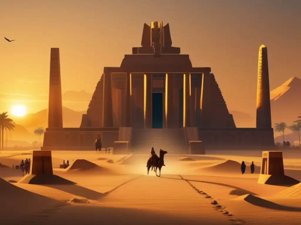 Imponente templo de Amenhotep III se alza al atardecer dorado