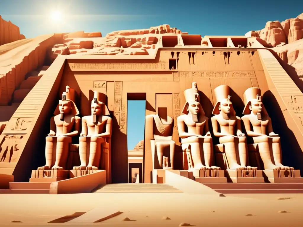 El imponente Templo de Hatshepsut, una maravilla arquitectónica, destaca contra un cielo azul