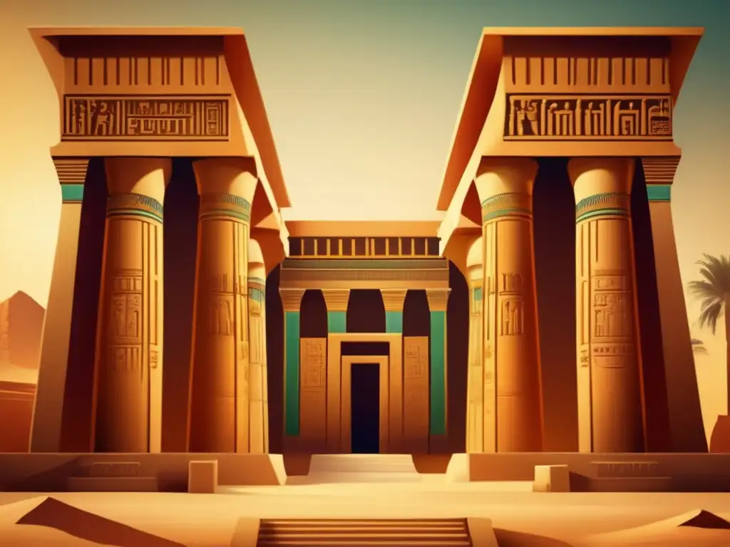 Imponente Templo de Ptah en Menfis, reflejando la grandeza del antiguo Egipto
