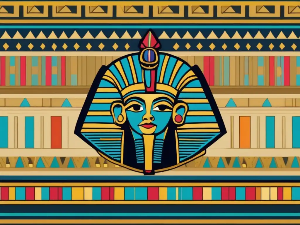 Nemes: Detalle asombroso del headdress faraónico en 8k Imponente vestimenta faraónica: El detallado Nemes muestra el simbolismo y poder de la antigua realeza egipcia en esta imagen en 8k