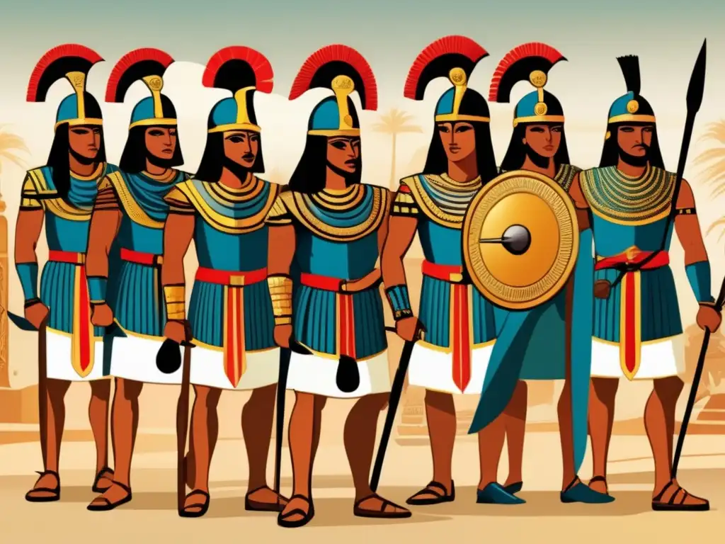 Imponentes guerreros de la XVII Dinastía de Egipto, listos para enfrentar a los invasores Hicsos