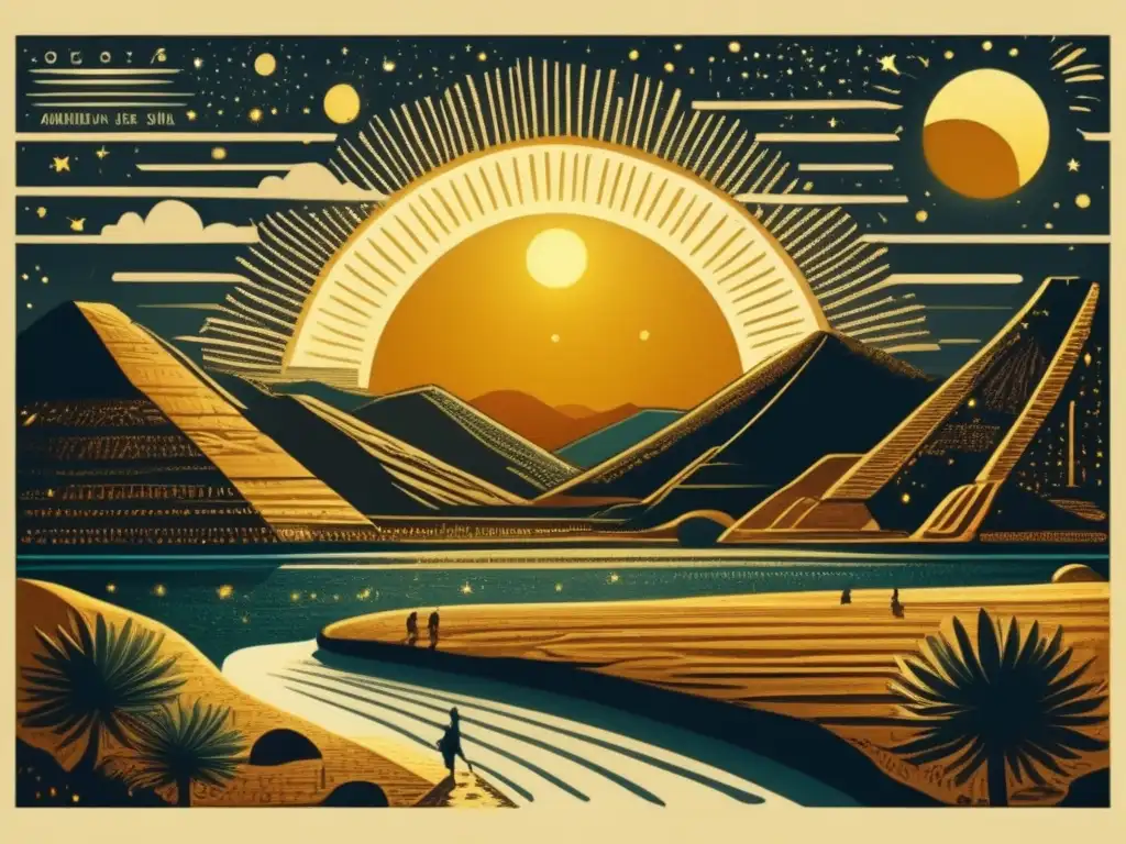 Un impresionante dibujo vintage muestra el viaje místico del sol en los Textos de Amduat