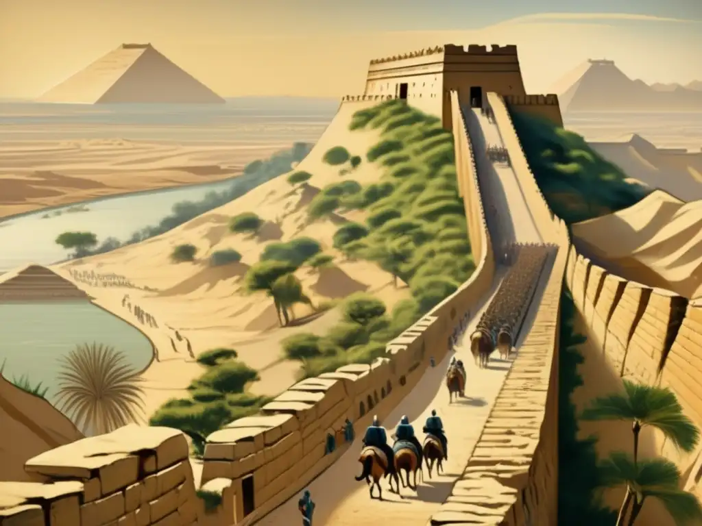 Una impresionante imagen detallada de la Muralla del Nilo en Egipto