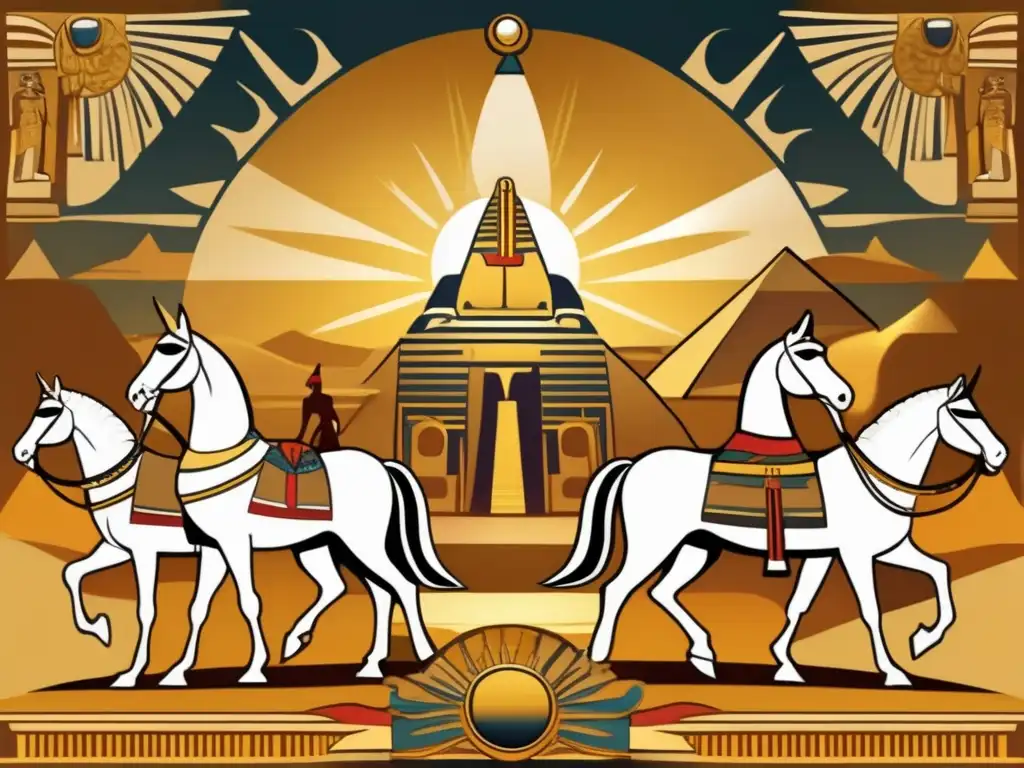 Una impresionante imagen de estilo vintage que retrata el reinado de Akenatón y la transformación religiosa en el antiguo Egipto