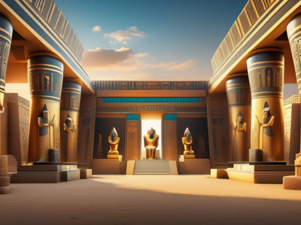 Una impresionante imagen ultradetallada en 8K muestra la grandiosidad de la decoración egipcia con esculturas guardianes