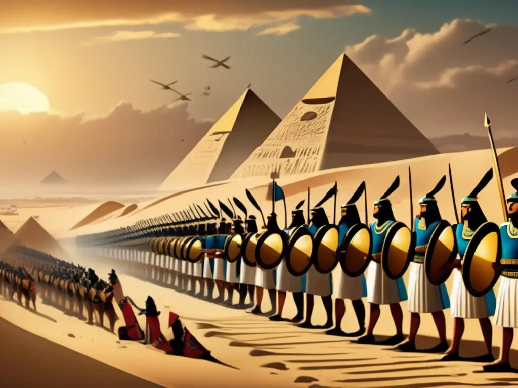 Una impresionante imagen vintage que muestra tácticas militares en el Antiguo Egipto