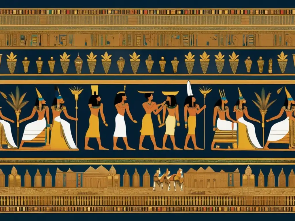 Un impresionante tejido egipcio antiguo, preservado con maestría, deslumbra con patrones intrincados y colores vibrantes