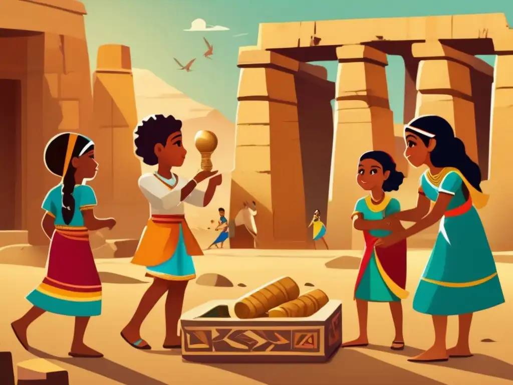 Infancia egipcia: Juegos tradicionales en ruinas ancestrales
