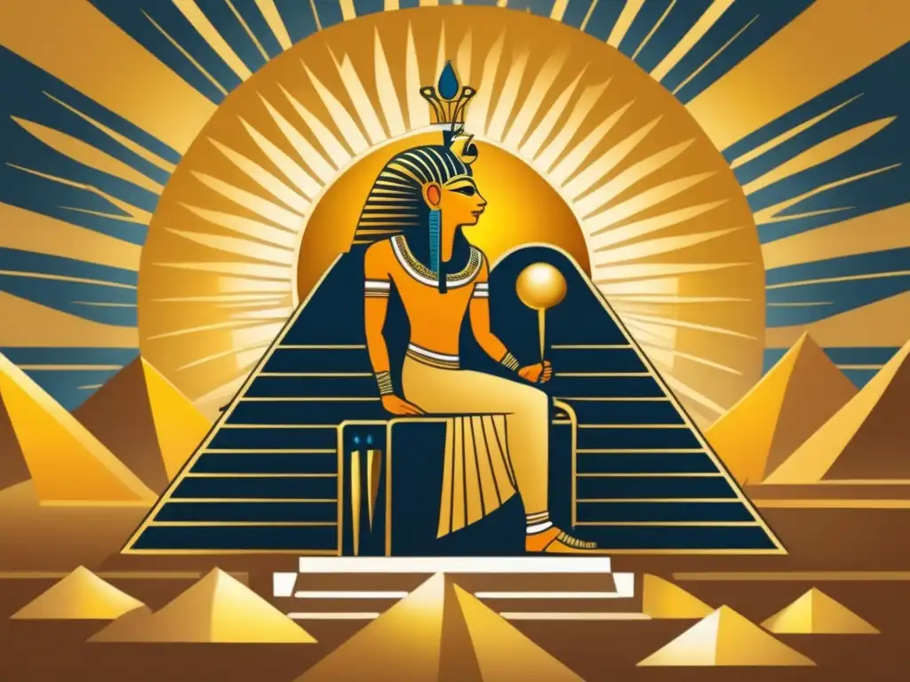 La influencia del Dios Ra en Egipto se refleja en esta ilustración vintage