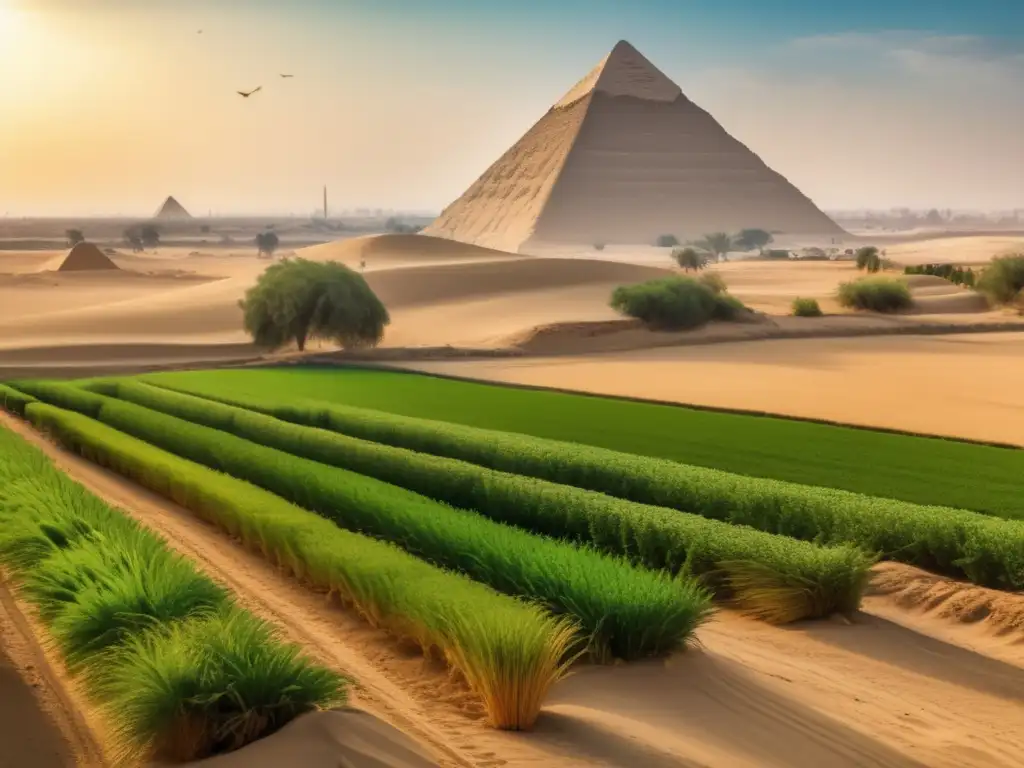 Innovaciones agrícolas del Antiguo Egipto en el fértil paisaje del Nilo, donde se cultivaban trigo, cebada y lino