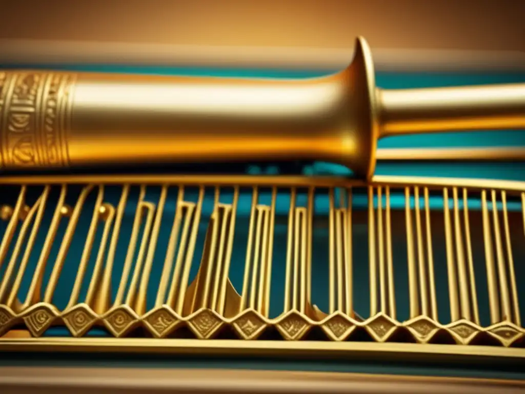 Un instrumento musical egipcio antiguo, el sistro, se muestra en una imagen de alta resolución