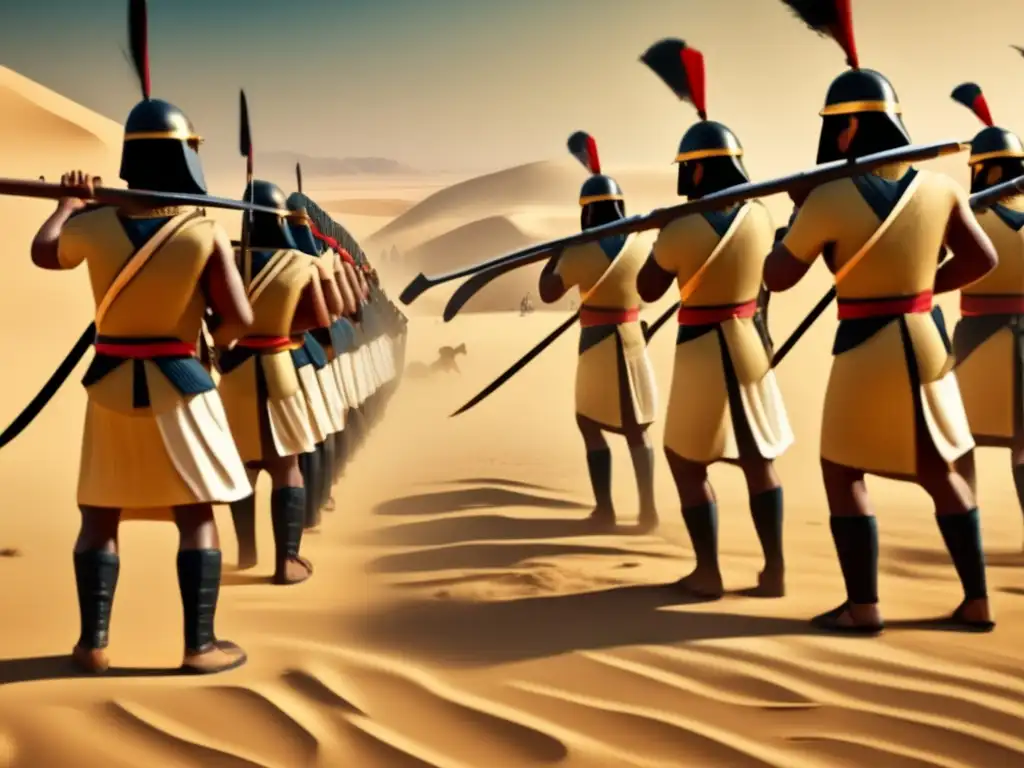Intenso entrenamiento de infantería en Egipto: Soldados egipcios practicando con disciplina bajo las palmeras