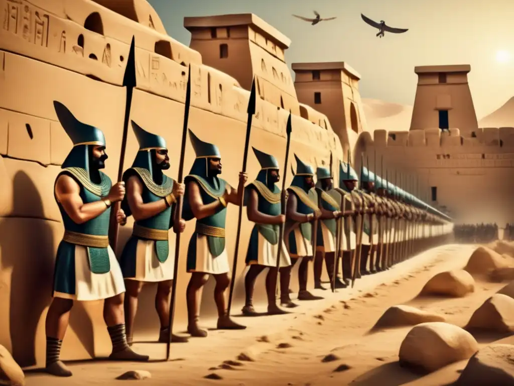Intenso entrenamiento de soldados en las fortificaciones de Egipto