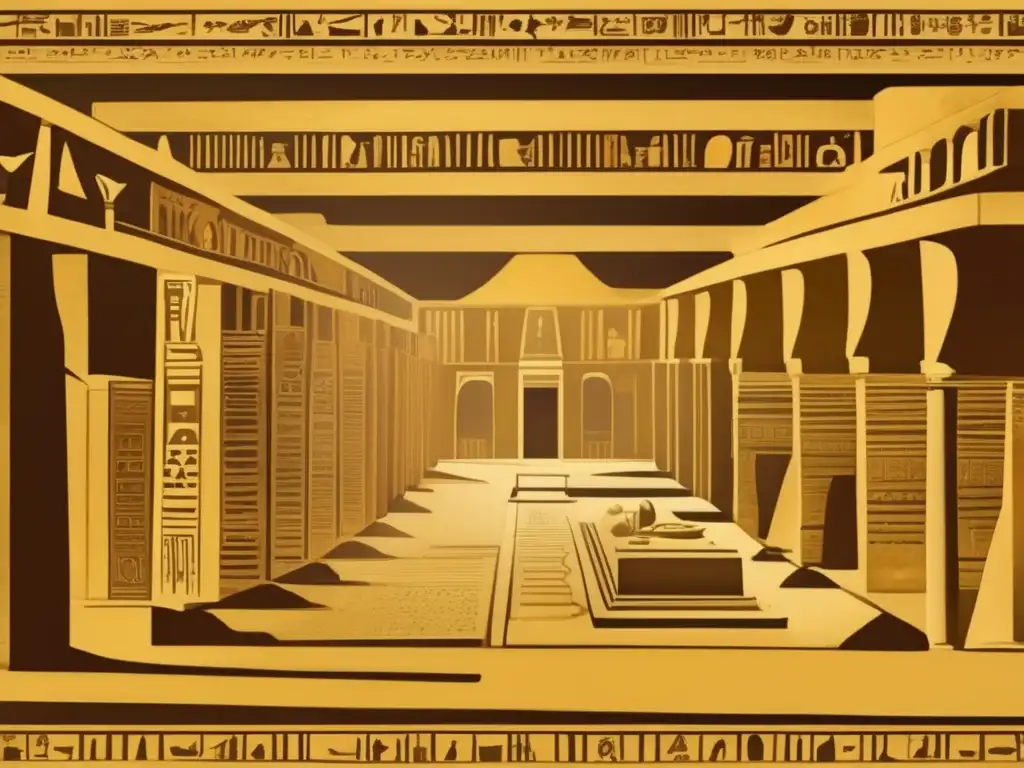 Interior del templo principal en Abydos, muestra la decodificación del Culto a Osiris