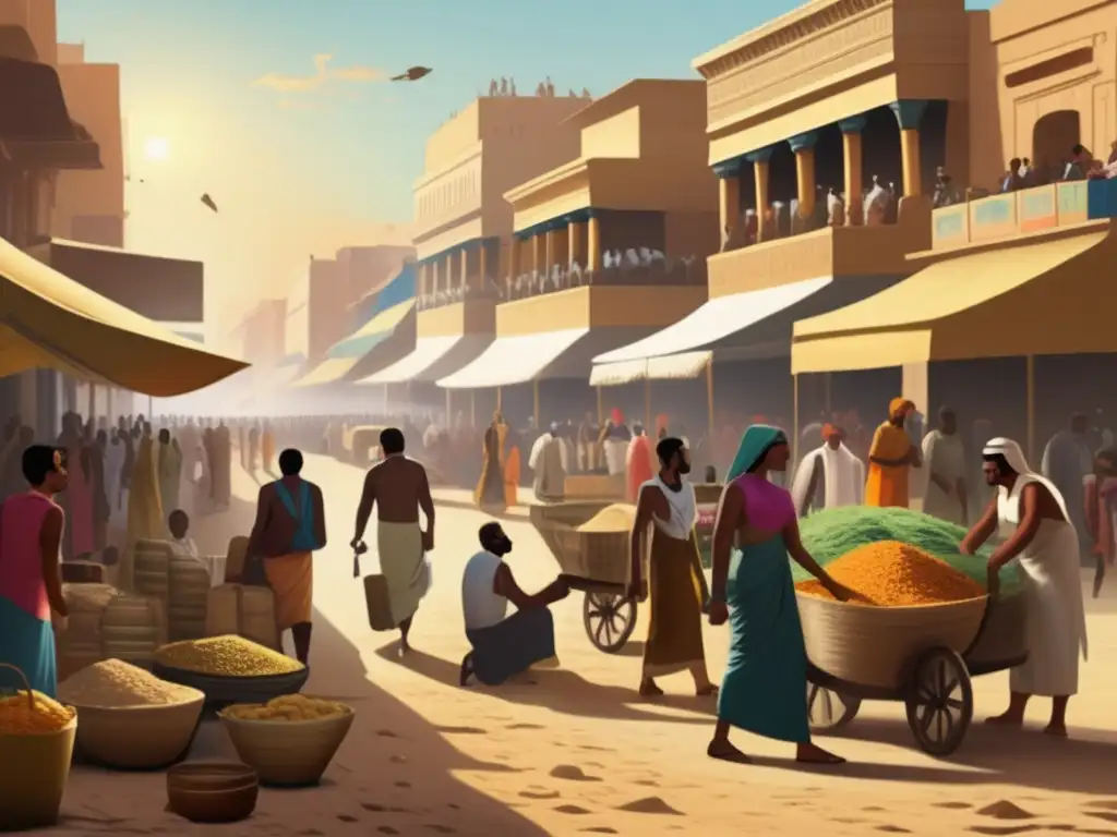 Jerarquía social en el Antiguo Egipto: Calles bulliciosas con gente de diferentes clases sociales