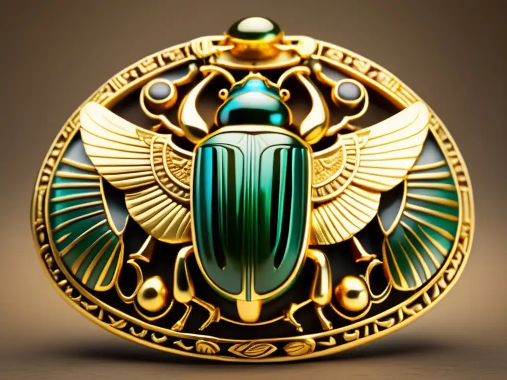 Una joya funeraria del Arte Dinástico Temprano de Egipto: una hermosa pieza de joyería en oro brillante con detalles intrincados