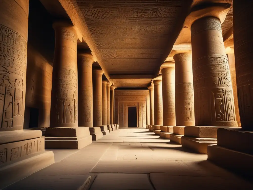 Laberinto de Hawara antiguo Egipto: Arquitectura intrincada, misterio y grandiosidad se entrelazan en esta imagen vintage del legendario laberinto