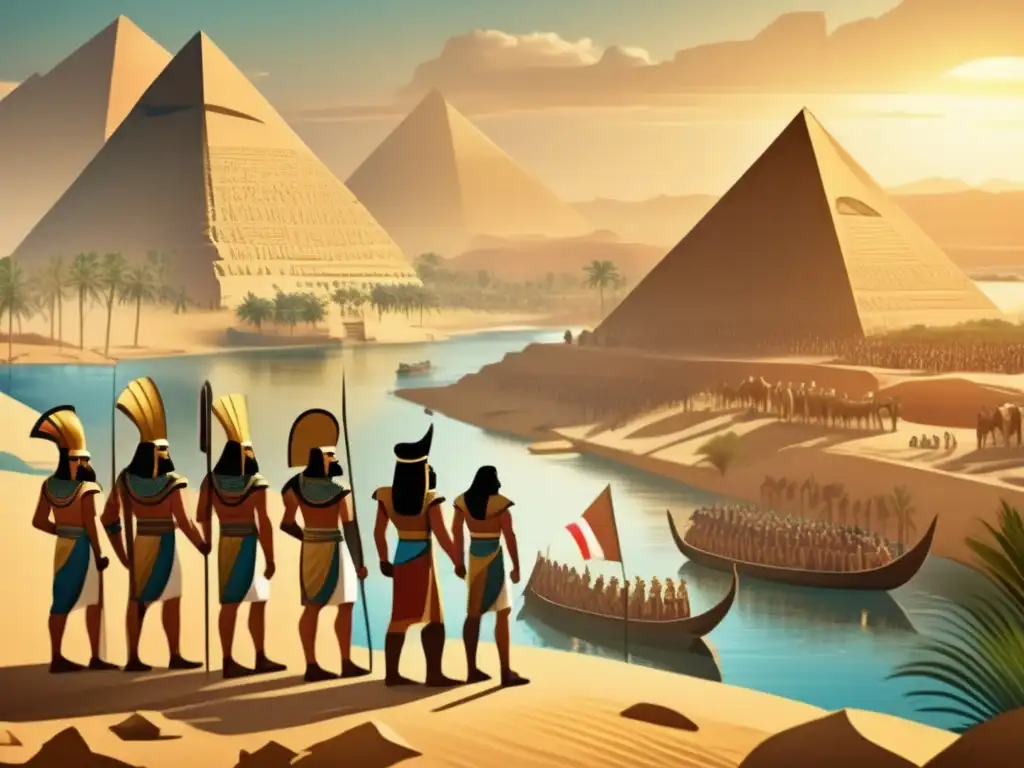 El legado de los Hicsos y la civilización egipcia se entrelazan en esta ilustración vintage