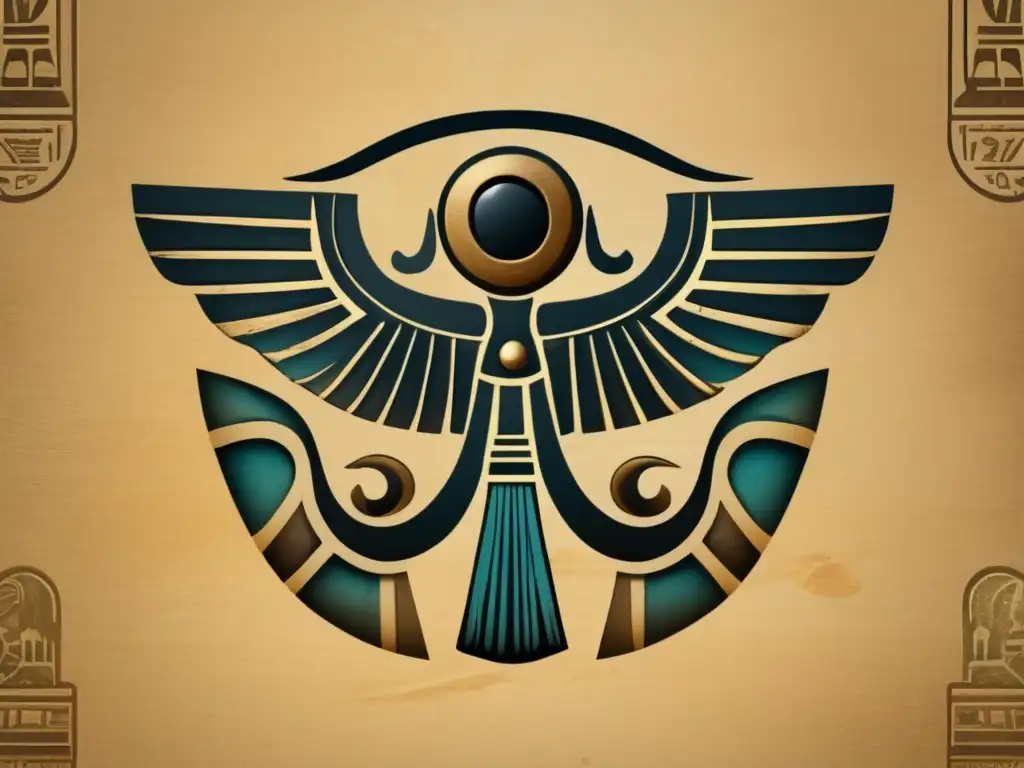 Un logotipo vintage de símbolos egipcios en una composición cautivadora y nostálgica