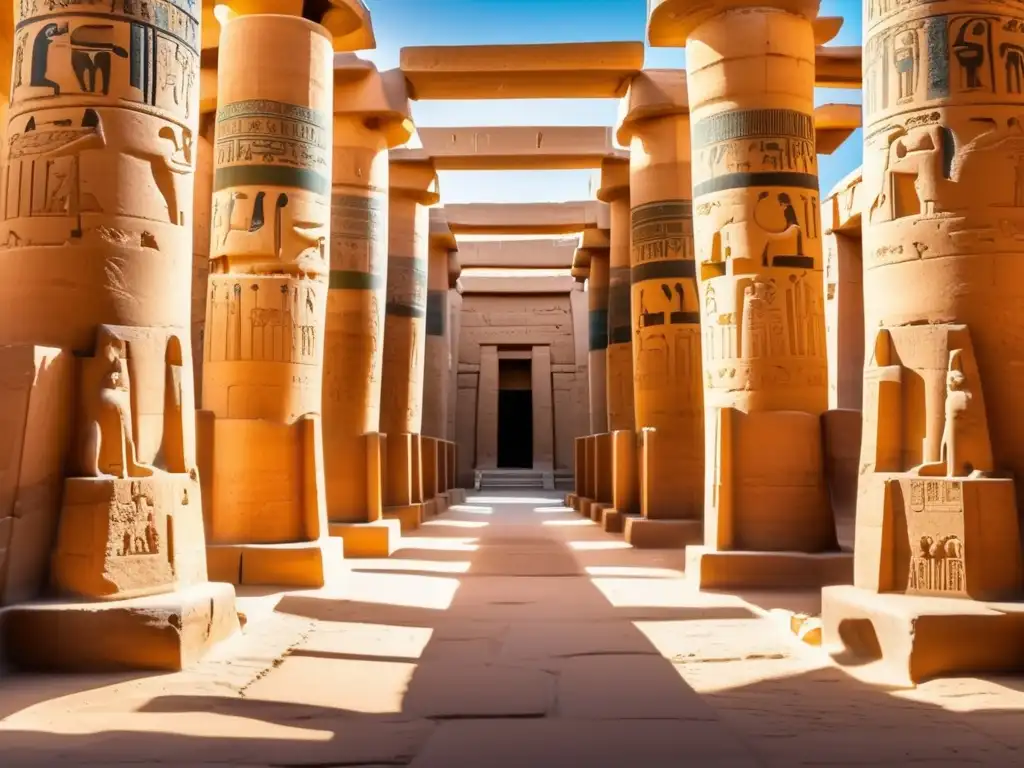 Explora los mágicos palacios faraónicos del Antiguo Egipto en el interior majestuoso y detallado del complejo del Templo de Karnak en Luxor