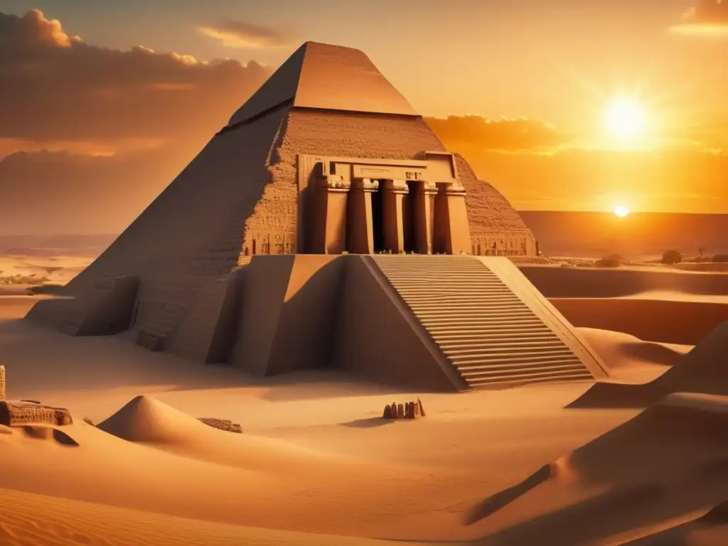 La magnífica gloria vintage del complejo de templos de Ramsés II en monumentales construcciones