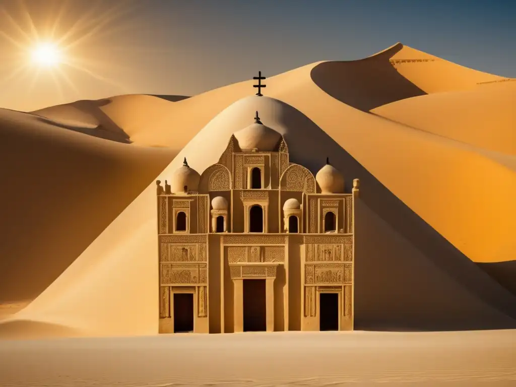 La majestuosa Capilla Blanca de Senusret I se alza imponente sobre las arenas doradas del desierto