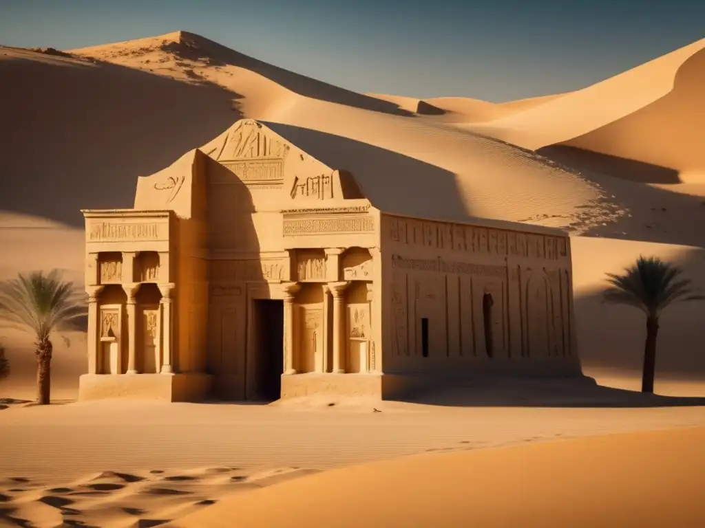 La majestuosa Capilla Blanca de Senusret I se alza en medio de un desierto dorado egipcio