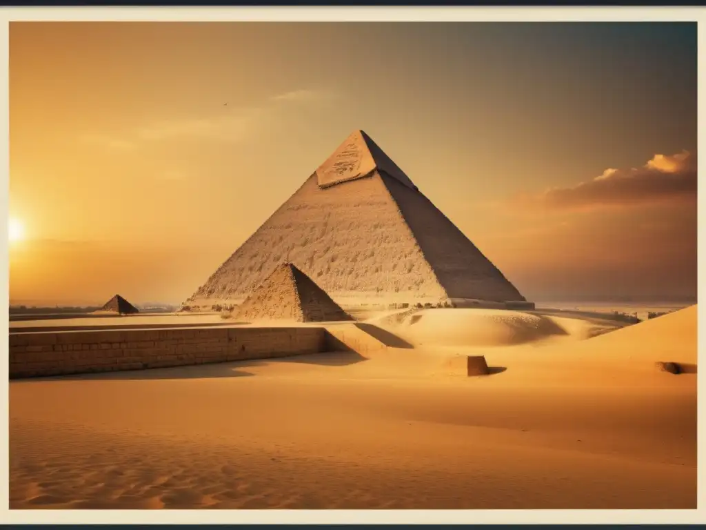 La majestuosa geometría sagrada de la Gran Pirámide de Giza se revela en esta imagen vintage