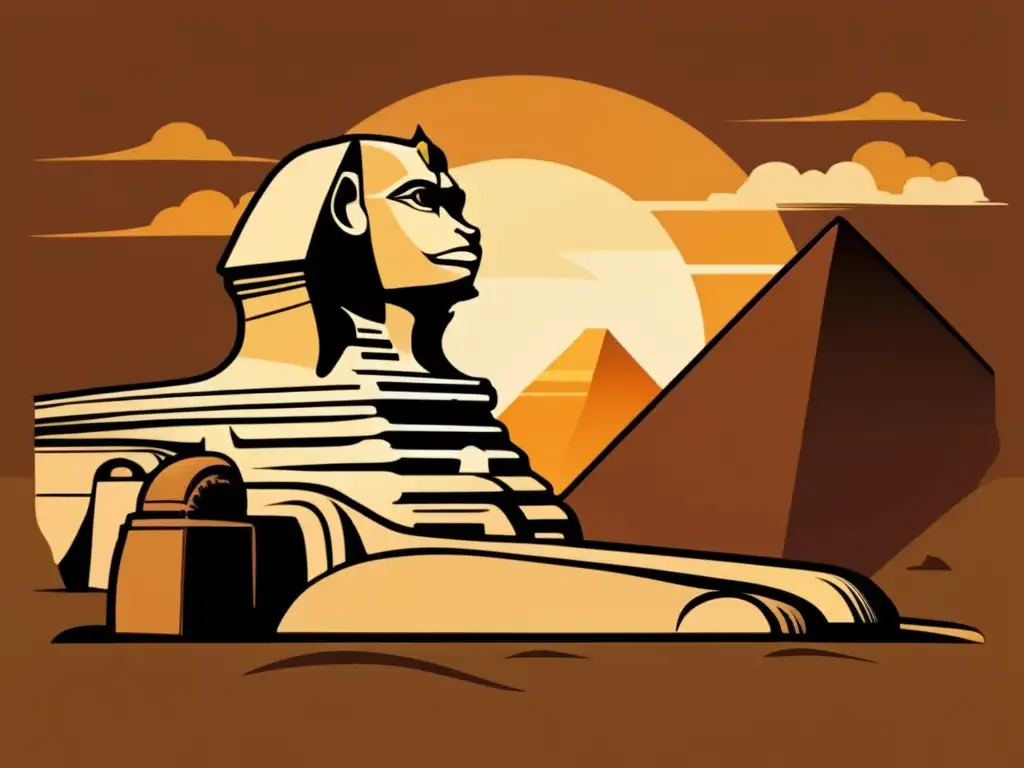 La majestuosa Esfinge de Giza se alza orgullosa en el desierto egipcio, mostrando su erosión y desgaste a lo largo de los siglos