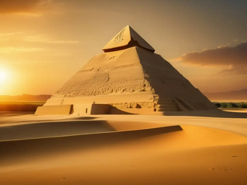 La majestuosa Pirámide de Meidum destaca en el desierto, con sus detalles arquitectónicos y su diseño evolutivo